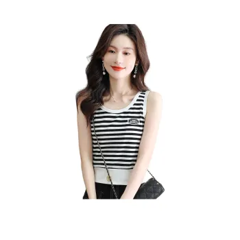 JEANSWEST Tank Top Women's Zebra Stripes 2