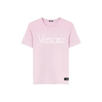 VERSACE Logo Embroidered Crewneck T Shirt