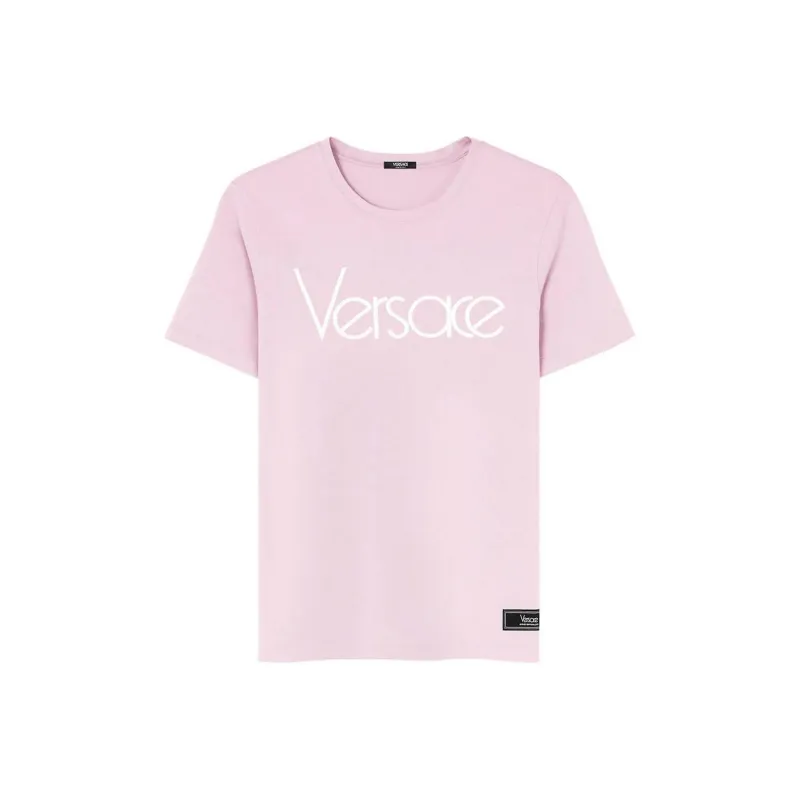 VERSACE Logo Embroidered Crewneck T Shirt-0