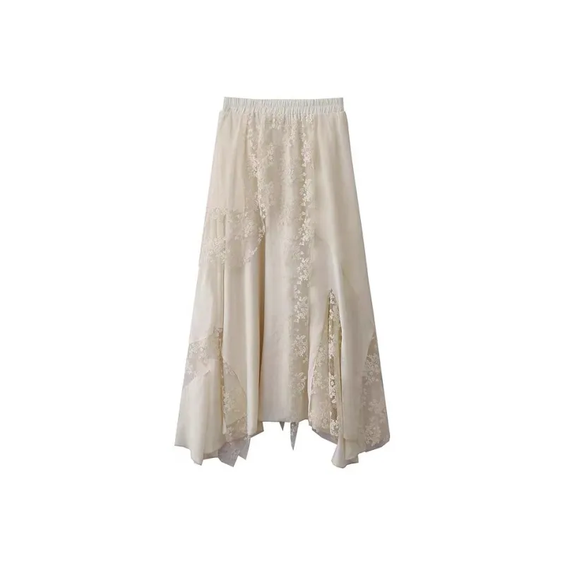 PLAY BUSH Casual Long Skirt Women's Ecru-1