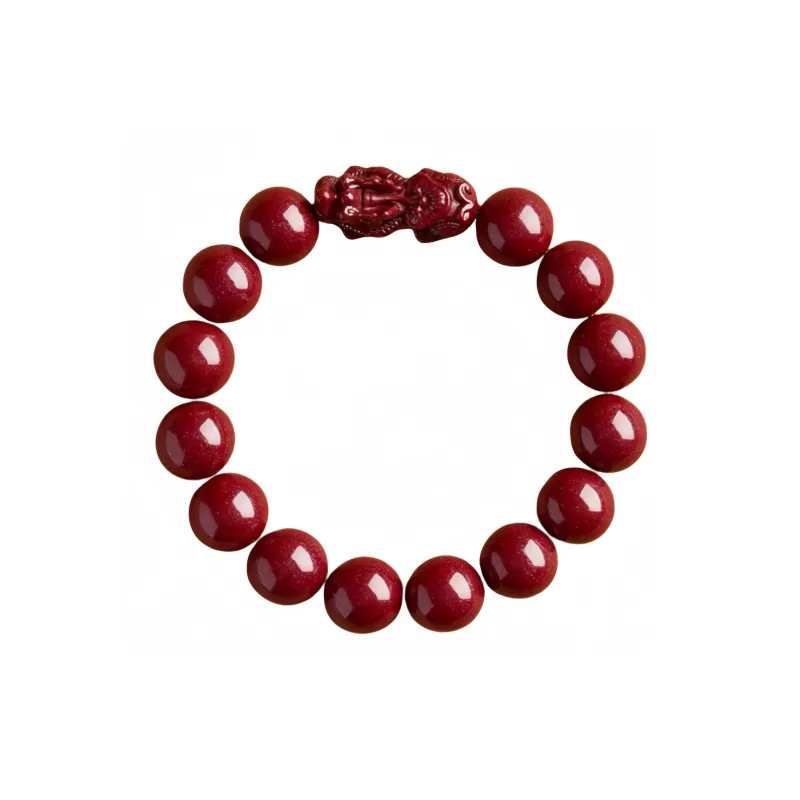 Stone On The Line Reconstructed Cinnabar Jade Bracelets Unisex-8