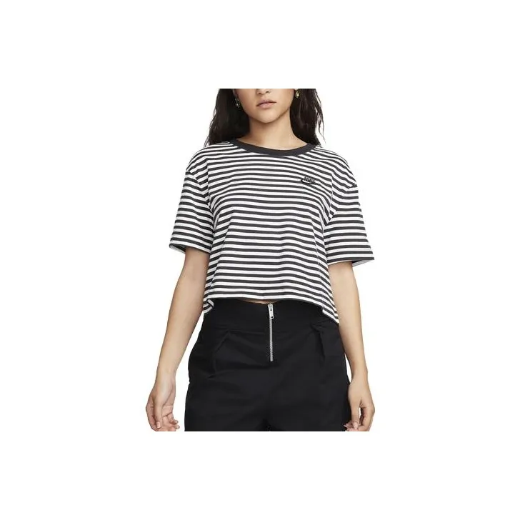 Nike Sportswear Essentials Series Drop Shoulder Sleeve T-Shirt Women's Black-0
