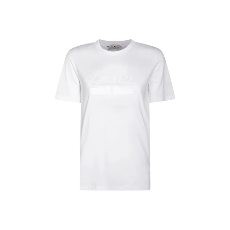 Elisabetta Franchi Logo Detailed Crewneck T Shirt-0
