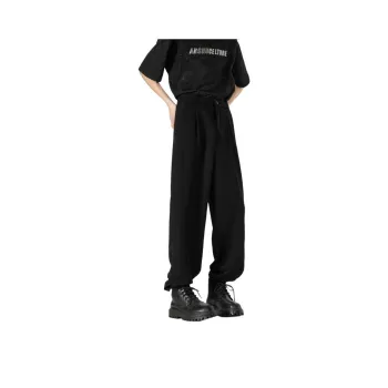 NEAR HERE Casual Pants Unisex Pure Black