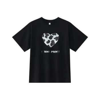 TENPSEN Straight Elbow Length Sleeved T Shirt Unisex Black
