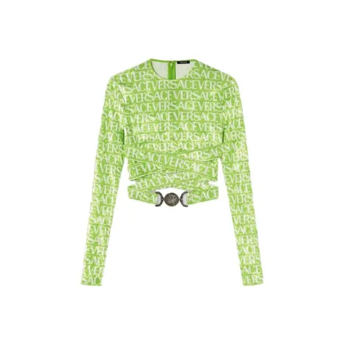 VERSACE All Over Print Blouse 'Green/White'