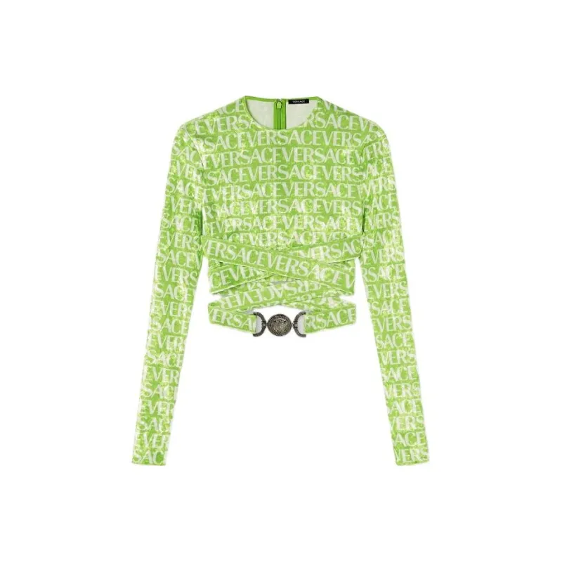 VERSACE All Over Print Blouse 'Green/White'-0