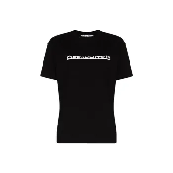 OFF WHITE Women'ss Underlined Logo T Shirt Black/White