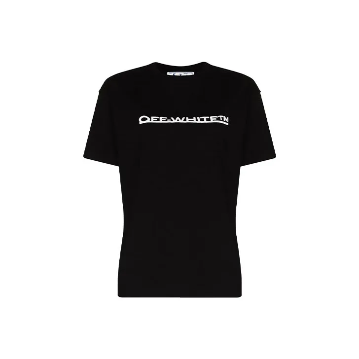 OFF WHITE Women'ss Underlined Logo T Shirt Black/White-0