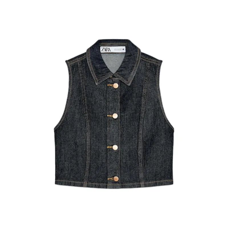 ZARA Tank Tops Women's Blue-0