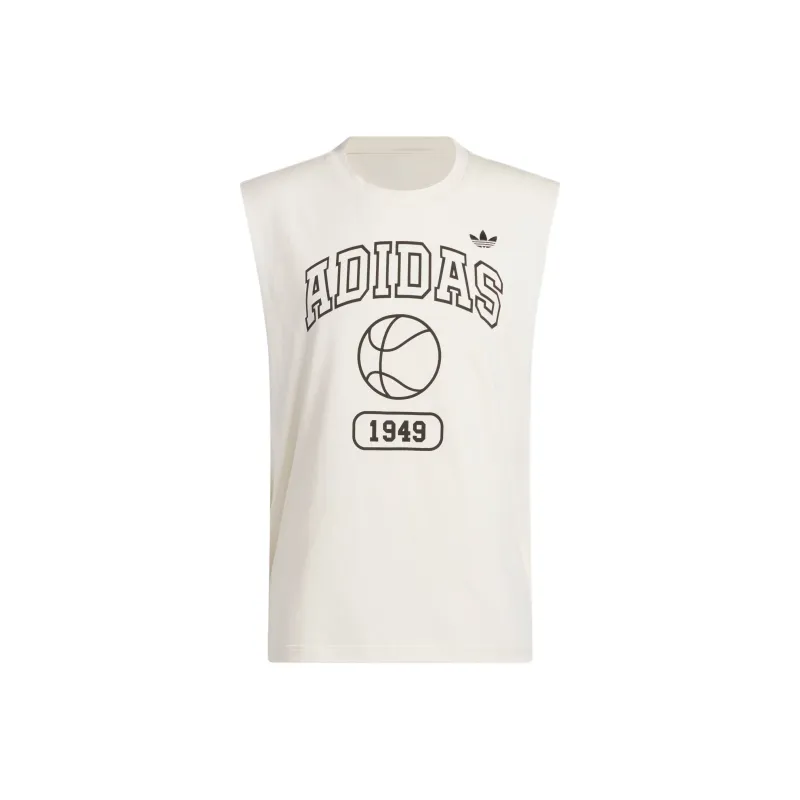 Adidas Originals Gender Neutral BASKETBALL TANK TOP Basketball Jersey Unisex Wonder White/Black-0