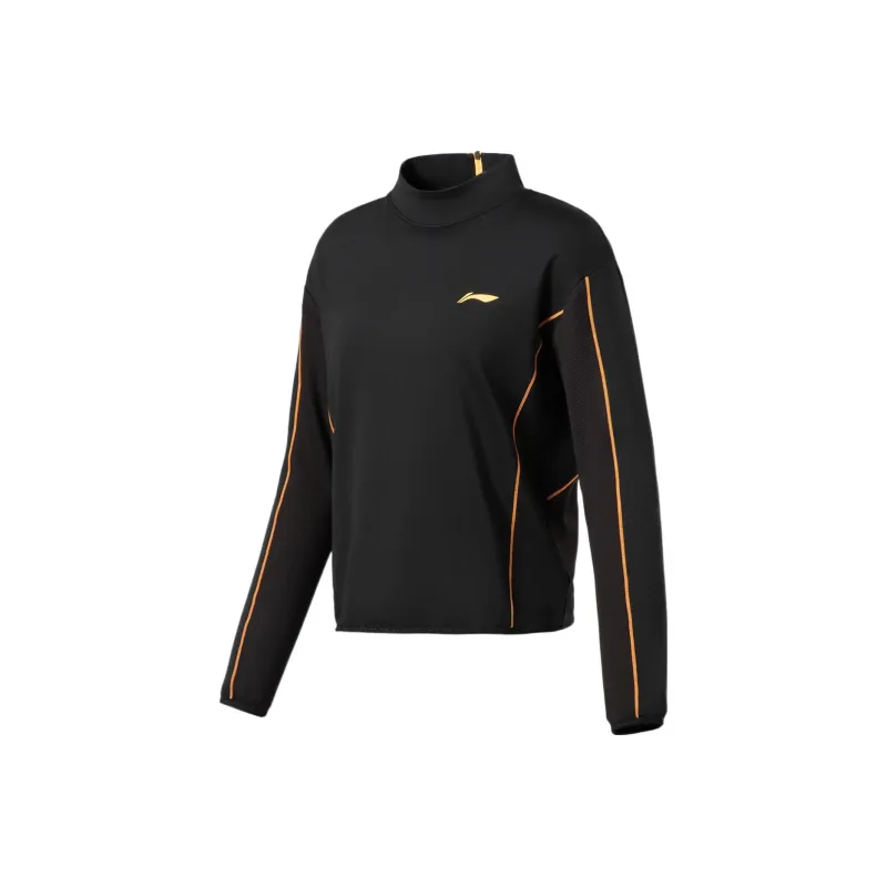 LiNing Running Collection Running Collection Multicolor Half-Turtleneck Long-Sleeved T-Shirt Women's Black-0