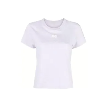 Alexander Wang Essential Jersey Puff Logo Shrunk Tee Heather Grey