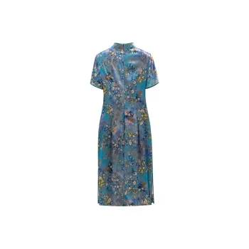 Yi Mengyuan Silk Short Sleeved Dress Women's Image Color