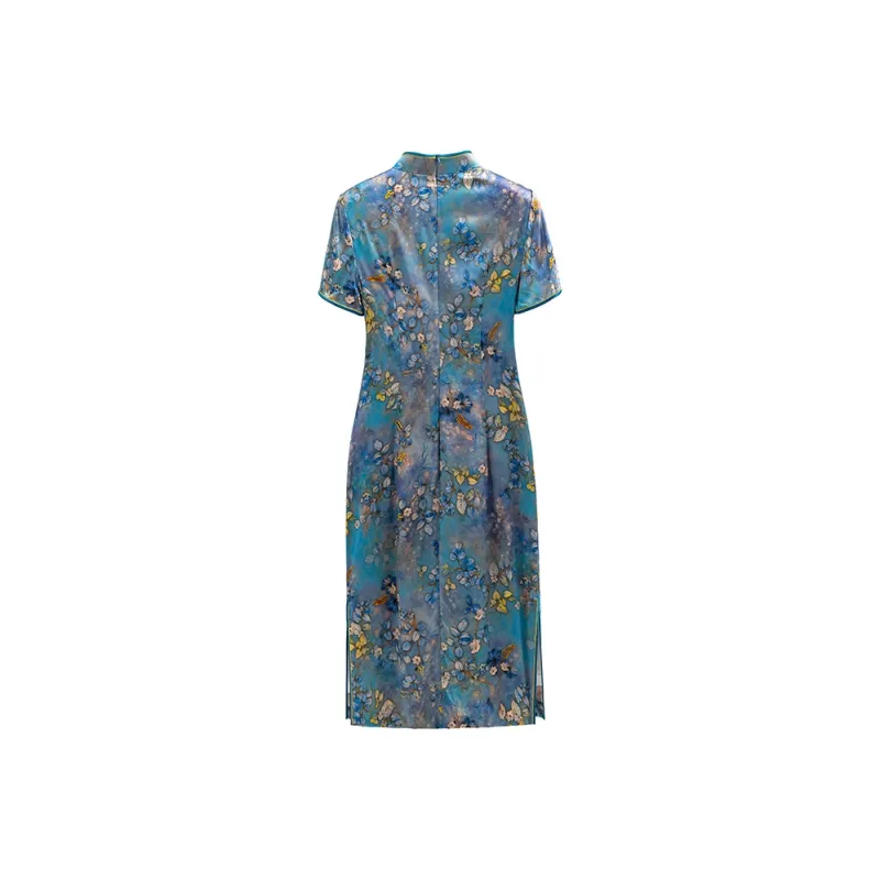 Yi Mengyuan Silk Short Sleeved Dress Women's Image Color-0