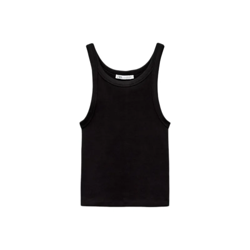 ZARA Tank Tops Women's Black-0
