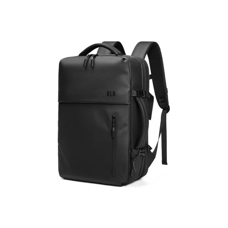 HLA Polyester Computer Luggage Bag, Travel Bag, Backpack Large Size Men's Black/Gray-1