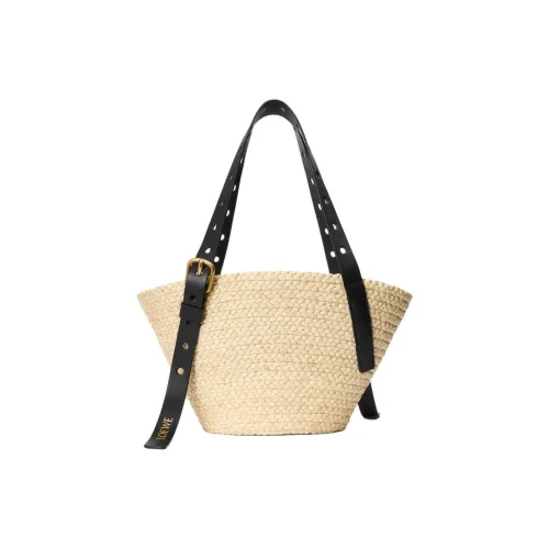 LOEWE Basket Calfskin Shoulder Bag Trumpets Women's Natural