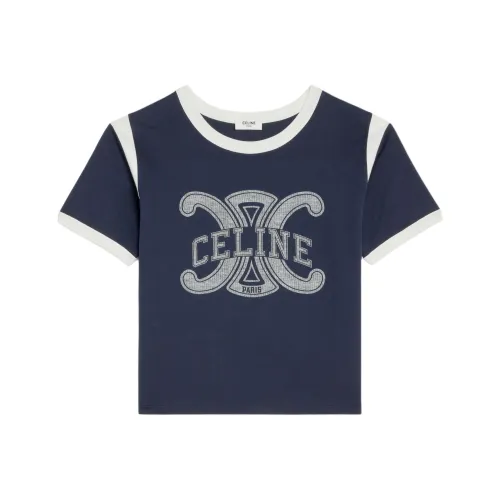 CELINE Triomphe Regular T shirt In Cotton Jersey