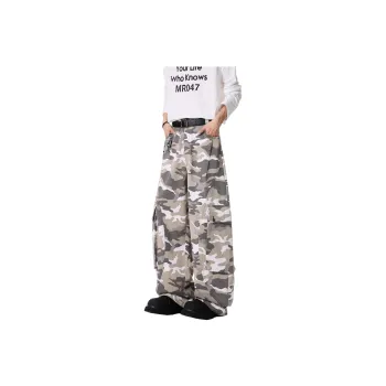 Struggle Vintage95 Casual Pants Unisex White Gray Camouflage