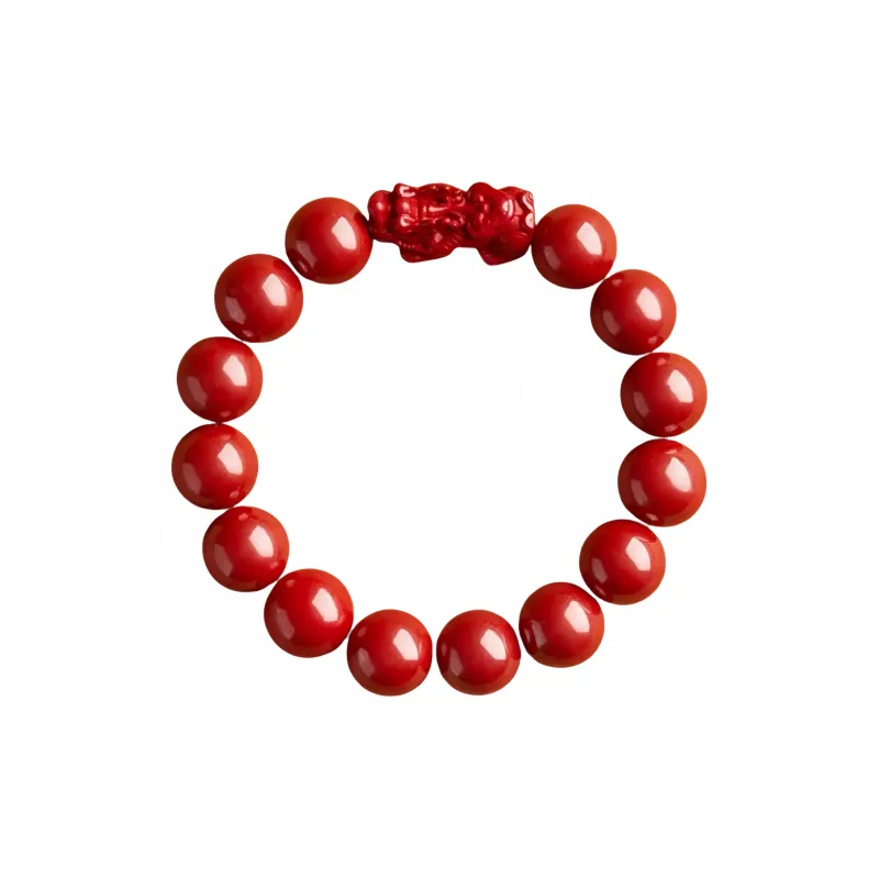 Stone On The Line Reconstructed Cinnabar Jade Bracelets Unisex-19