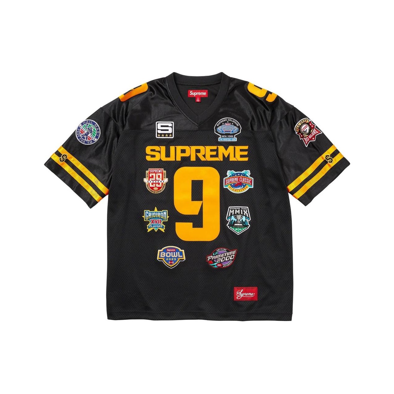 Supreme Championships Embroidered Football Jersey Black S