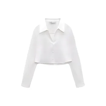 ZARA Crop Tops Women's White