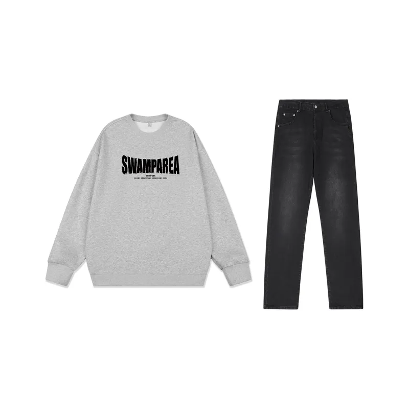 SWAMP AREA Sweatshirt Sets Unisex-25