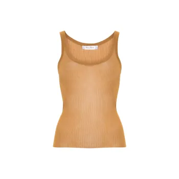 MaxMara Semi sheer Fine ribbed Top