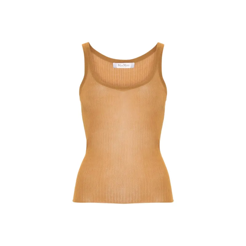 MaxMara Semi sheer Fine ribbed Top-0