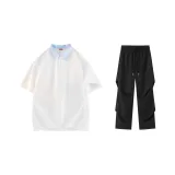 White[3.0 Cooling]Top+Black Ice Silk Pants