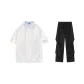 White[3.0 Cooling]Top+Black Ice Silk Pants