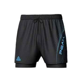 PEAK Casual Shorts Unisex Black Background With Blue Flowers