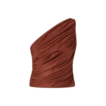 PINKO One Shoulder Tulle Top
