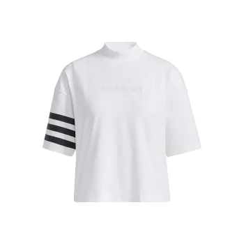 Adidas Neo Drop Shoulder Sleeve T Shirt Women's White
