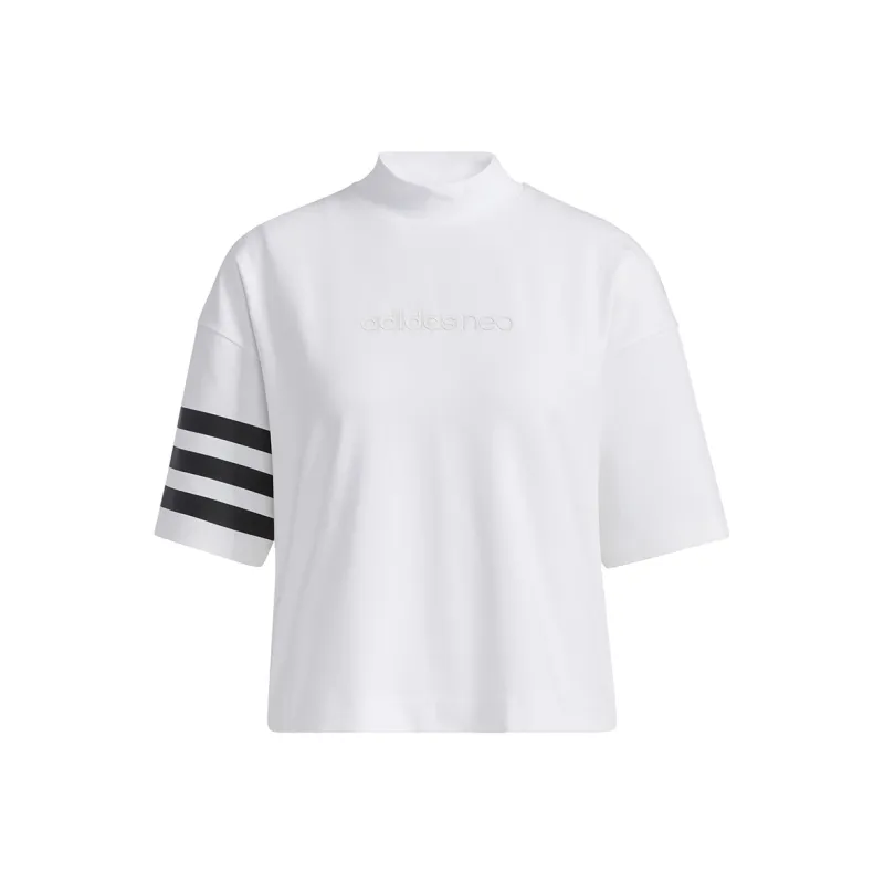 Adidas Neo Drop Shoulder Sleeve T Shirt Women's White-0