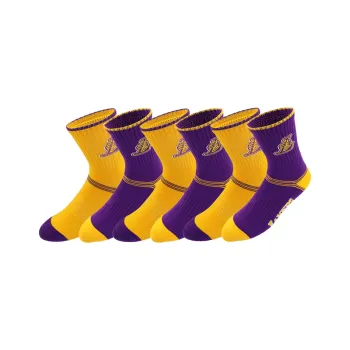 NBA Los Angeles Lakers Basketball Socks Unisex 6 Pack