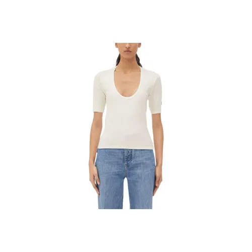 Bottega Veneta Logo Embroidered Ribbed T Shirt