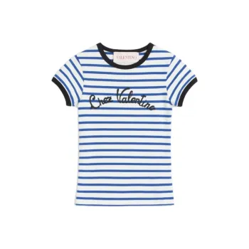 Valentino Striped Crewneck T Shirt