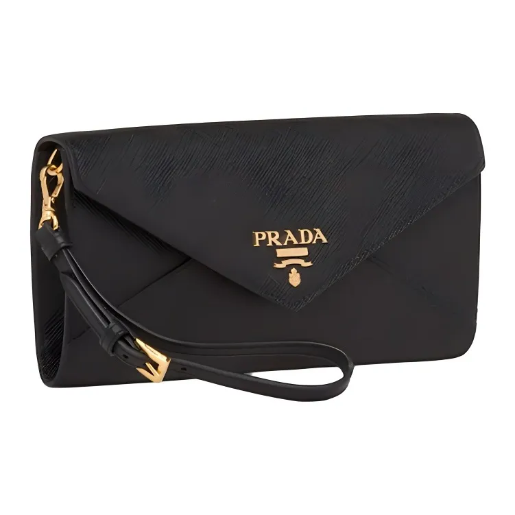 PRADA Saffiano Leather Wallets Shoulder Bag Crossbody Bag Women's Black-1