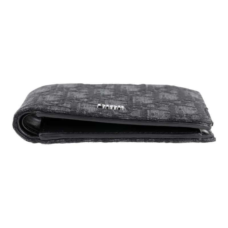 DIOR Fabric Card Holder, Wallet Men's Black-3