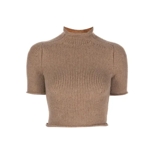 Alexander Wang Women's Cropped Compact Knit Sweater Campfire Brown