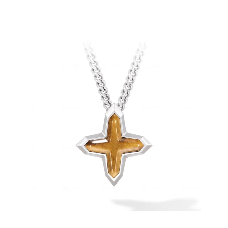AWNL Natural Tiger's Eye Stone Necklaces Men's-1