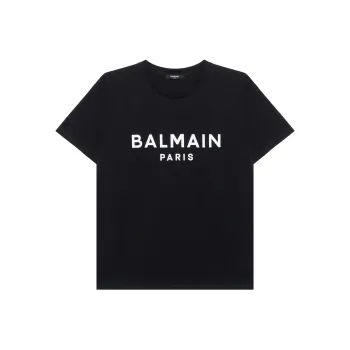 BALMAIN Flocked Logo T Shirt
