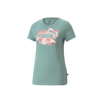PUMA Essentials+ Flower Essentials+ FLOWER POWER Tee T-Shirt Women's Green