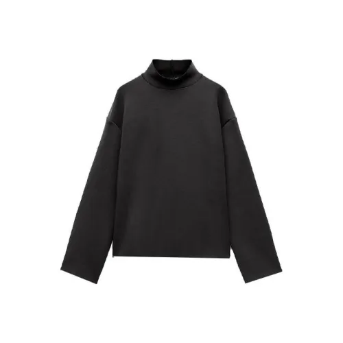 ZARA Drop Shoulder Sleeve T Shirt Women
s Deep Lead