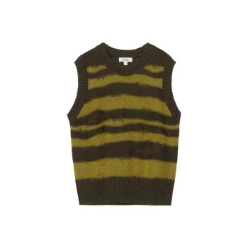 COS Tank Tops Women's Green/Stripes
