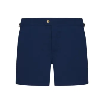 TOM FORD Logo buckle Compact poplin Swim Shorts