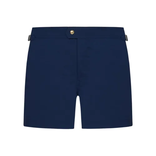 TOM FORD Logo buckle Compact poplin Swim Shorts
