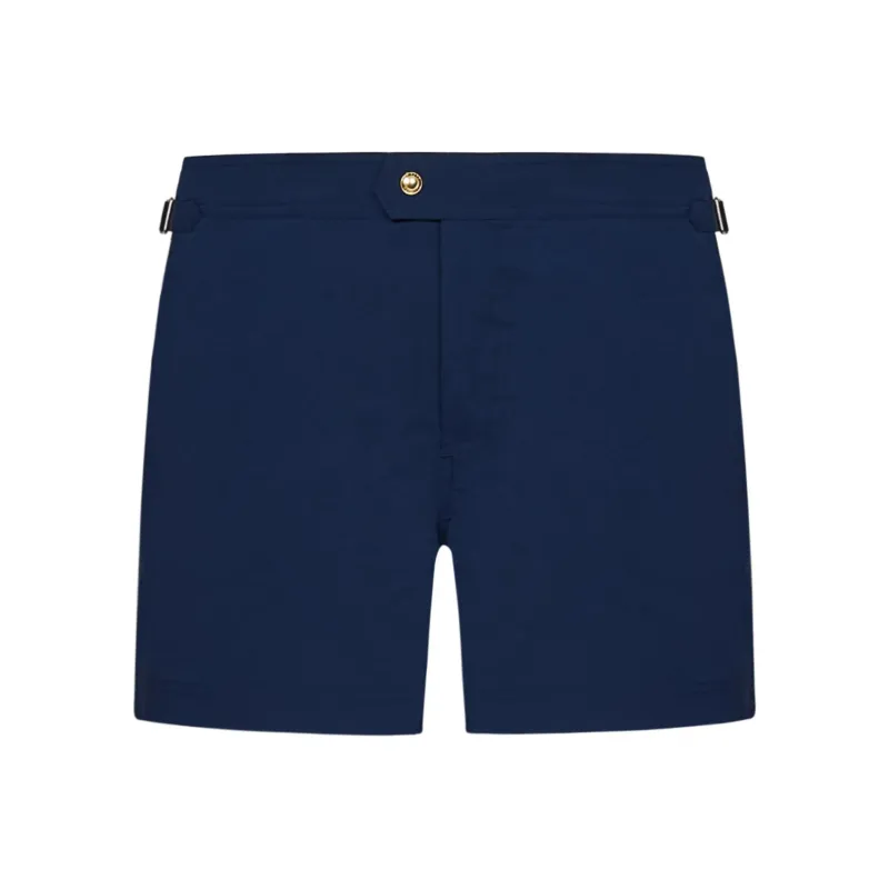 TOM FORD Logo buckle Compact poplin Swim Shorts-0